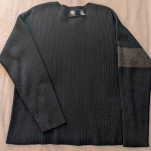Vintage Men's DKNY Jeans Sweater Navy Blue and Gray M
